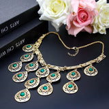 Sunspicems Morocco Bride Necklace Women Hanging Pendant Tassel Necklace