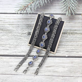 Sunspicems Fatima Evil Eye Bracelet Bohemia Link Charm Retro Silver Crystal