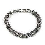 Sunspicems Fatima Evil Eye Bracelet Bohemia Link Charm Retro Silver Crystal