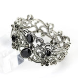 Sunspicems Bohemia Crystal Bracelet Vintage Bangle Women Hollow Flower Cuff