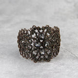 Bohemia Cuff Bracelet Gray Rhinestone Elastic Bangle