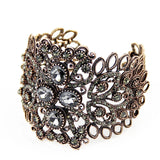 Bohemia Cuff Bracelet Gray Rhinestone Elastic Bangle