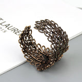 Bohemia Cuff Bracelet Gray Rhinestone Elastic Bangle