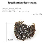 Bohemia Cuff Bracelet Gray Rhinestone Elastic Bangle