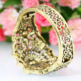 Vintage Morocco Bangle Cuff Bracelet for Women Crystal Wedding Jewelry Gift