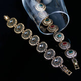 Sunspicems Vintage Bracelet Antique Gray Crystal Bohemia Ethnic Wedding Jewelry
