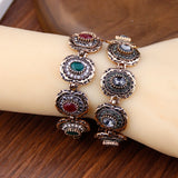 Sunspicems Vintage Bracelet Antique Gray Crystal Bohemia Ethnic Wedding Jewelry