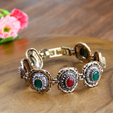 Sunspicems Vintage Bracelet Antique Gray Crystal Bohemia Ethnic Wedding Jewelry