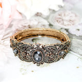 Vintage Bangle Earring Set Antique Gray Stone Indian Jewelry