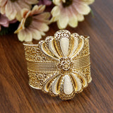 Sunspicems Vintage Bangle Cuff Bracelet For Women 18k Wide Bracelet
