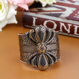 Sunspicems Vintage Bangle Cuff Bracelet For Women 18k Wide Bracelet