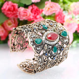 Vintage Resin Cuff Bracelet Indian Women Retro Jewelry Bridal Gift