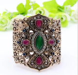 Vintage Resin Cuff Bracelet Indian Women Retro Jewelry Bridal Gift