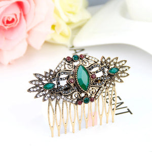 Vintage Boho Resin Hair Comb Flower Headdress Antique Bride Jewelry Gift