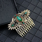 Vintage Boho Resin Hair Comb Flower Headdress Antique Bride Jewelry Gift