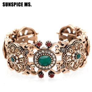 Vintage Women Bangle Cuff Bracelet Morocco Ethnic Wedding Jewelry
