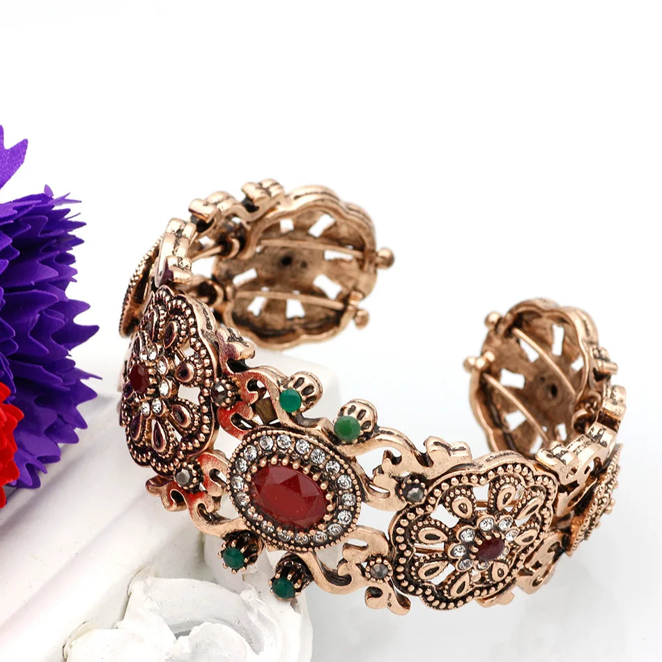 Vintage Women Bangle Cuff Bracelet Morocco Ethnic Wedding Jewelry