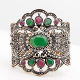 Vintage Women Bracelet Big Bangle Antique Resin Cuff Bracelet
