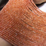 Sunstone Faceted Roundel Gemstone Beads 15inch