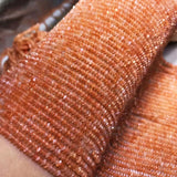 Sunstone Faceted Roundel Gemstone Beads 15inch