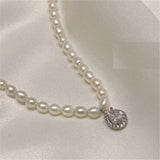 Natural Pearl Double Necklace Pearl Pendant Women's Necklace Party Gift