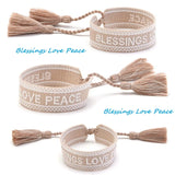 Beige Woven Bracelets Stackable Adjustable Length