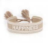 Beige Woven Bracelets Stackable Adjustable Length