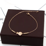 Zircon Eyes Fish Anklet Titanium Steel Rose Colors Woman Kids Gift
