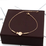 Zircon Eyes Fish Anklet Titanium Steel Rose Colors Woman Kids Gift