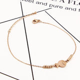 Zircon Eyes Fish Anklet Titanium Steel Rose Colors Woman Kids Gift