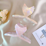 Colorful Marbling Hair Clip Claw Acetate Shark Clip