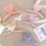 Colorful Marbling Hair Clip Claw Acetate Shark Clip