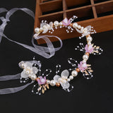 Fairy Headbands Pearls Flower Hairbands Rhinestone Leaf Headdress