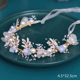 Fairy Headbands Pearls Flower Hairbands Rhinestone Leaf Headdress
