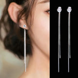 Fairy Lady Long Tassel Zircon Earrings