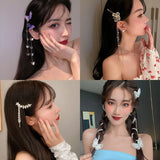 Fairy Tassel Butterfly Hair Clip Edge Clip for Women Girl