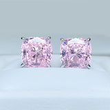 5-Carat Pink Diamond Earrings High Carbon Diamond Big Face Earrings
