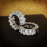 C-Shaped Full Diamond Earrings Zircon Earrings 925 Stamp