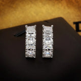 C-Shaped Full Diamond Earrings Zircon Earrings 925 Stamp