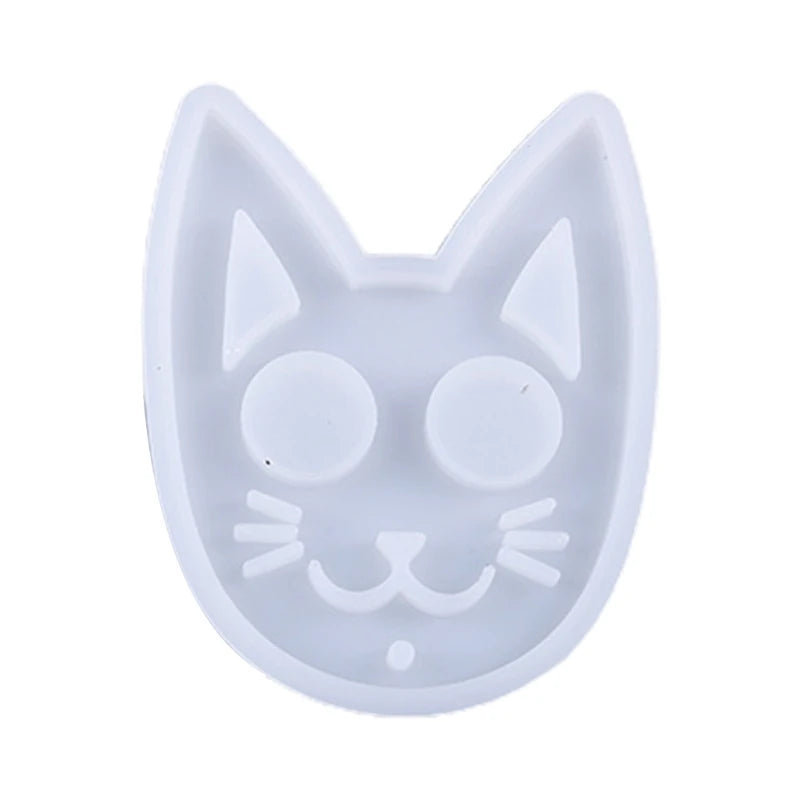 Cat Keychain Resin Mold Pendant DIY Jewelry Necklace Making Tool