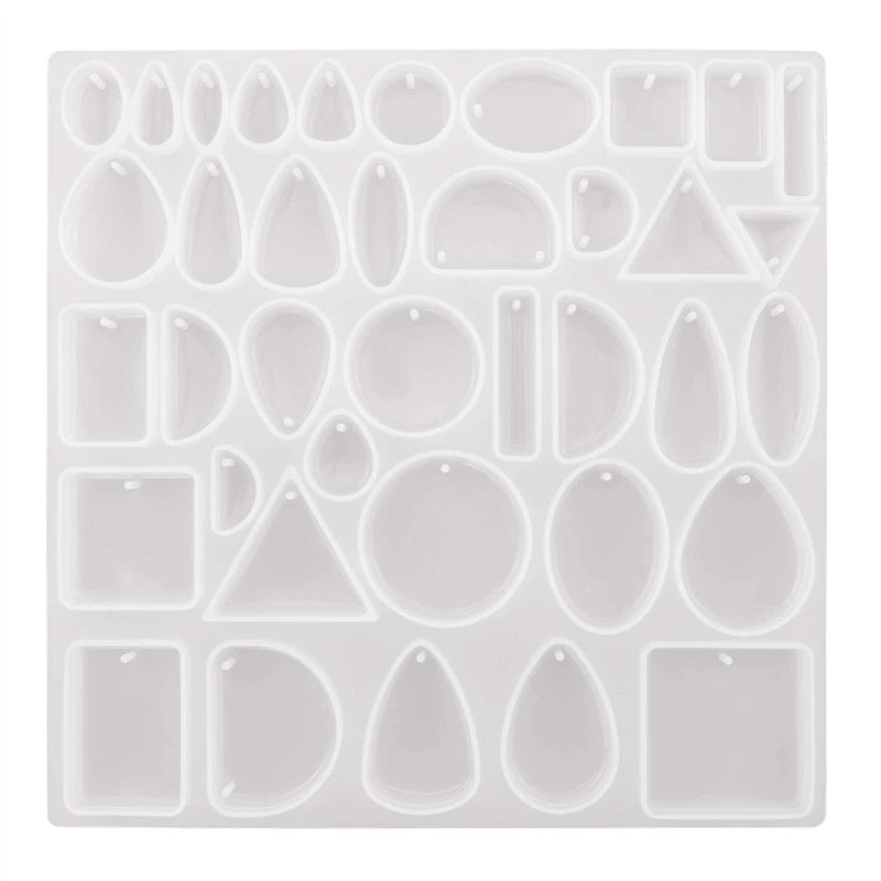 Silicone Mold 38 Cavities for Shaped Gems Round Tear Drop
