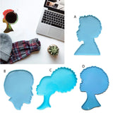 Large Female Male Head Resin Coaster Mold African Human Tray Casting Crafts