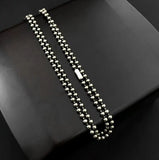Light Titanium Military Army 3.0mm Ball Bead Chain Necklace 25.6 Inch