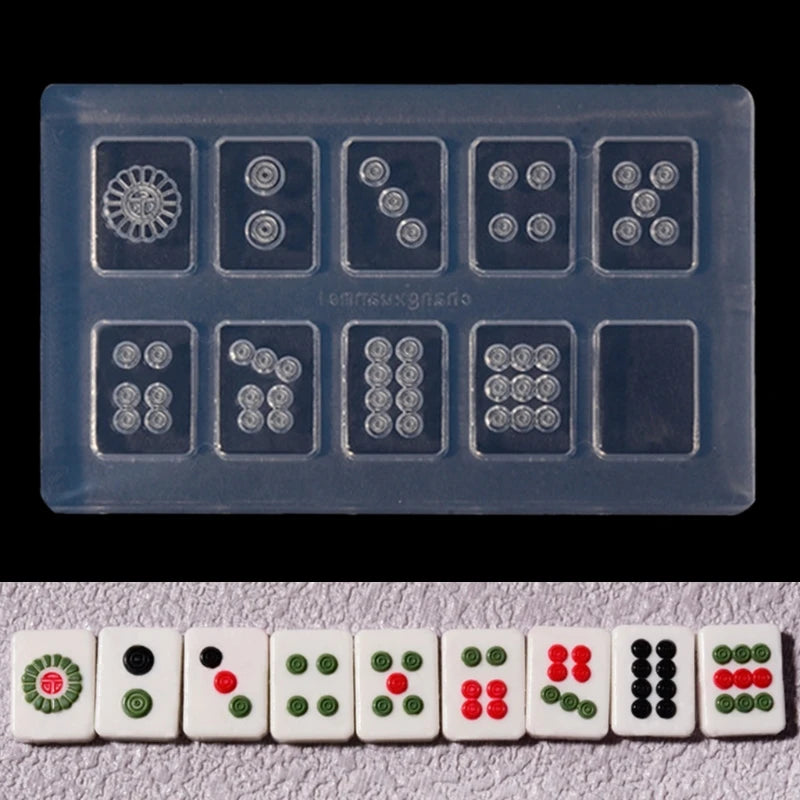 Chinese Mahjong Earrings Pendant Silicone Mold Mahjong Nail Mould Craft Tools
