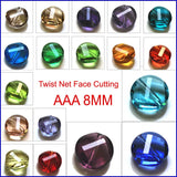 10mm Faceted Twisted Crystal Beads Flat Round Austria - 100PCS