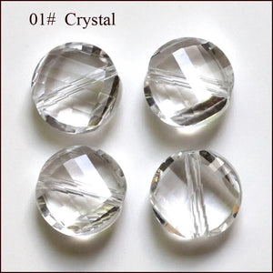 10mm Faceted Twisted Crystal Beads Flat Round Austria - 100PCS