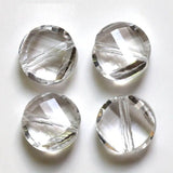 10mm Faceted Twisted Crystal Beads Flat Round Austria - 100PCS