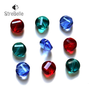 10mm Faceted Twisted Crystal Beads Flat Round Austria - 100PCS