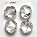 10mm Faceted Twisted Crystal Beads Flat Round Austria - 100PCS