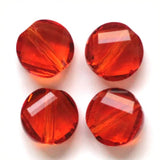 10mm Faceted Twisted Crystal Beads Flat Round Austria - 100PCS